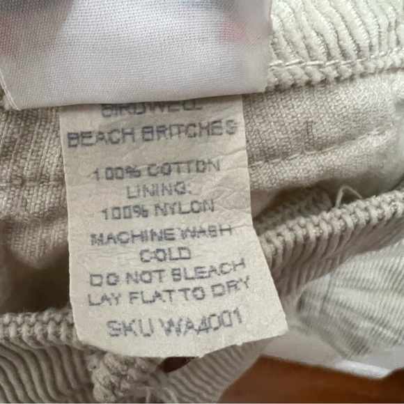 Birdwell Beach Britches Women’s Classic Corduroy Shorts Stone Beige Size 4 - Picture 12 of 12